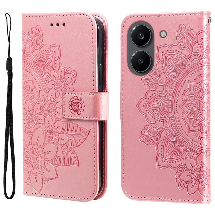 Seven-petal Flowers Embossing Leather Phone Case, For Redmi 15a 5G, For Redmi Turbo 5 Max 5G / Poco X8 Pro Max 5G, For Redmi Turbo 5 5G / Poco X8 Pro 5G, For Redmi Note 15 Pro+ 5G 163.3mm / Poco M8 Pro 5G                                                ...