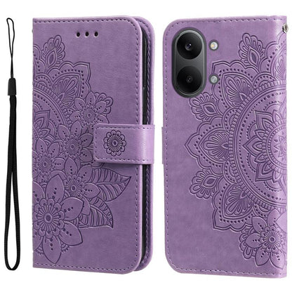 Seven-petal Flowers Embossing Leather Phone Case, For Redmi 15a 5G, For Redmi Turbo 5 Max 5G / Poco X8 Pro Max 5G, For Redmi Turbo 5 5G / Poco X8 Pro 5G, For Redmi Note 15 Pro+ 5G 163.3mm / Poco M8 Pro 5G                                                ...