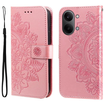 Seven-petal Flowers Embossing Leather Phone Case, For Redmi 15a 5G, For Redmi Turbo 5 Max 5G / Poco X8 Pro Max 5G, For Redmi Turbo 5 5G / Poco X8 Pro 5G, For Redmi Note 15 Pro+ 5G 163.3mm / Poco M8 Pro 5G                                                ...