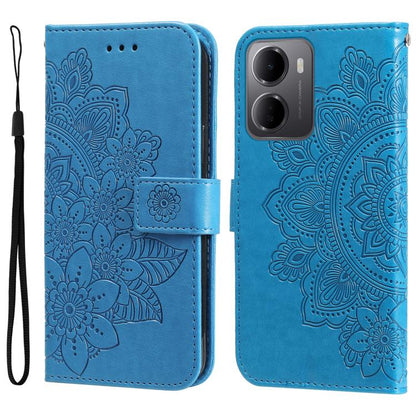 Seven-petal Flowers Embossing Leather Phone Case, For Redmi Note 17 5G / 4G Global 171mm, For Redmi Note 17 Pro+ 5G Global 163mm, For Redmi 17 5G / 4G Global 170mm, For Redmi 15a 5G, For Redmi Turbo 5 Max 5G / Poco X8 Pro Max 5G                        ...