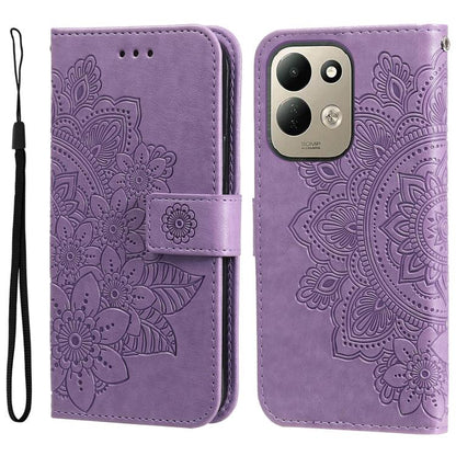 Seven-petal Flowers Embossing Leather Phone Case, For Redmi Note 17 5G / 4G Global 171mm, For Redmi Note 17 Pro+ 5G Global 163mm, For Redmi 17 5G / 4G Global 170mm, For Redmi 15a 5G, For Redmi Turbo 5 Max 5G / Poco X8 Pro Max 5G                        ...