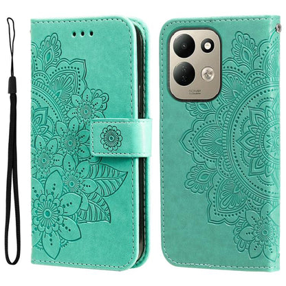 Seven-petal Flowers Embossing Leather Phone Case, For Redmi Note 17 5G / 4G Global 171mm, For Redmi Note 17 Pro+ 5G Global 163mm, For Redmi 17 5G / 4G Global 170mm, For Redmi 15a 5G, For Redmi Turbo 5 Max 5G / Poco X8 Pro Max 5G                        ...