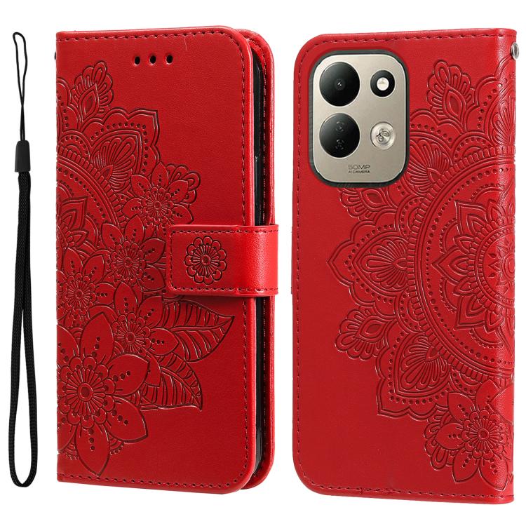Seven-petal Flowers Embossing Leather Phone Case, For Redmi Note 17 5G / 4G Global 171mm, For Redmi Note 17 Pro+ 5G Global 163mm, For Redmi 17 5G / 4G Global 170mm, For Redmi 15a 5G, For Redmi Turbo 5 Max 5G / Poco X8 Pro Max 5G                        ...