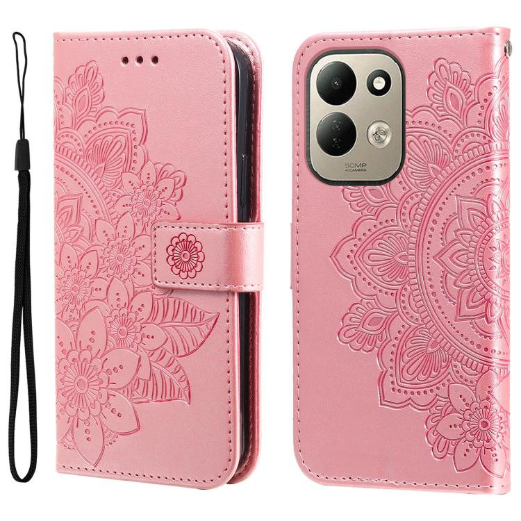 Seven-petal Flowers Embossing Leather Phone Case, For Redmi Note 17 5G / 4G Global 171mm, For Redmi Note 17 Pro+ 5G Global 163mm, For Redmi 17 5G / 4G Global 170mm, For Redmi 15a 5G, For Redmi Turbo 5 Max 5G / Poco X8 Pro Max 5G                        ...