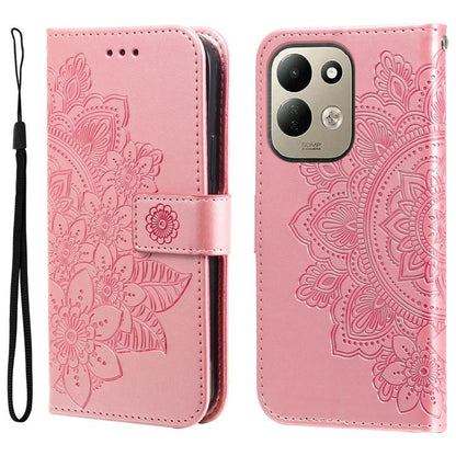 Seven-petal Flowers Embossing Leather Phone Case, For Redmi Note 17 5G / 4G Global 171mm, For Redmi Note 17 Pro+ 5G Global 163mm, For Redmi 17 5G / 4G Global 170mm, For Redmi 15a 5G, For Redmi Turbo 5 Max 5G / Poco X8 Pro Max 5G                        ...
