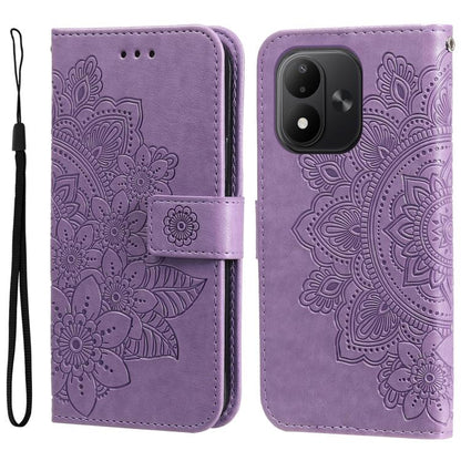 Seven-petal Flowers Embossing Leather Phone Case, For Redmi Note 17 5G / 4G Global 171mm, For Redmi Note 17 Pro+ 5G Global 163mm, For Redmi 17 5G / 4G Global 170mm, For Redmi 15a 5G, For Redmi Turbo 5 Max 5G / Poco X8 Pro Max 5G                        ...