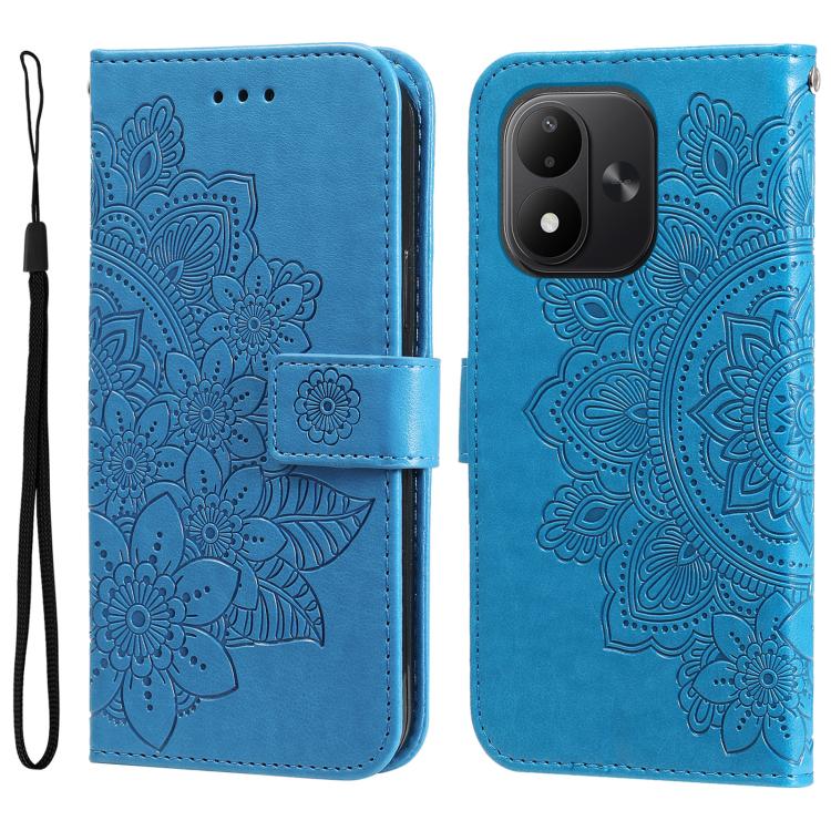 Seven-petal Flowers Embossing Leather Phone Case, For Redmi Note 17 5G / 4G Global 171mm, For Redmi Note 17 Pro+ 5G Global 163mm, For Redmi 17 5G / 4G Global 170mm, For Redmi 15a 5G, For Redmi Turbo 5 Max 5G / Poco X8 Pro Max 5G                        ...