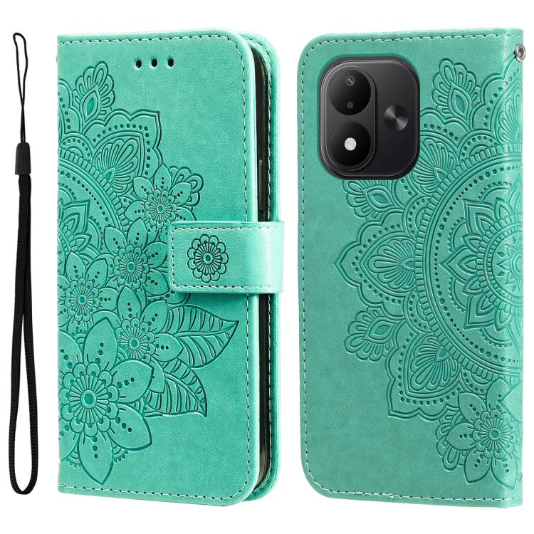 Seven-petal Flowers Embossing Leather Phone Case, For Redmi Note 17 5G / 4G Global 171mm, For Redmi Note 17 Pro+ 5G Global 163mm, For Redmi 17 5G / 4G Global 170mm, For Redmi 15a 5G, For Redmi Turbo 5 Max 5G / Poco X8 Pro Max 5G                        ...