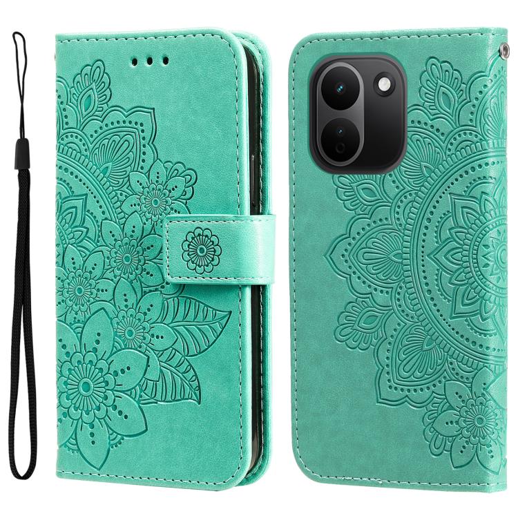 Seven-petal Flowers Embossing Leather Phone Case, For Redmi Note 17 5G / 4G Global 171mm, For Redmi Note 17 Pro+ 5G Global 163mm, For Redmi 17 5G / 4G Global 170mm, For Redmi 15a 5G, For Redmi Turbo 5 Max 5G / Poco X8 Pro Max 5G                        ...