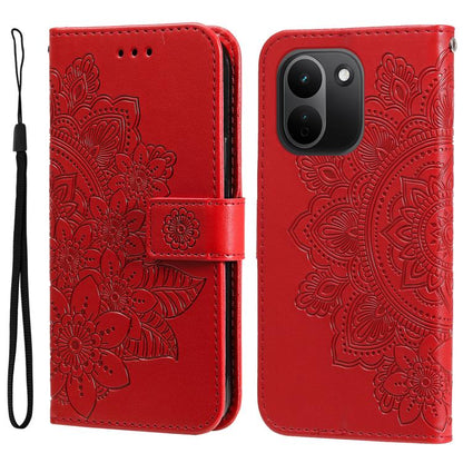 Seven-petal Flowers Embossing Leather Phone Case, For Redmi Note 17 5G / 4G Global 171mm, For Redmi Note 17 Pro+ 5G Global 163mm, For Redmi 17 5G / 4G Global 170mm, For Redmi 15a 5G, For Redmi Turbo 5 Max 5G / Poco X8 Pro Max 5G                        ...