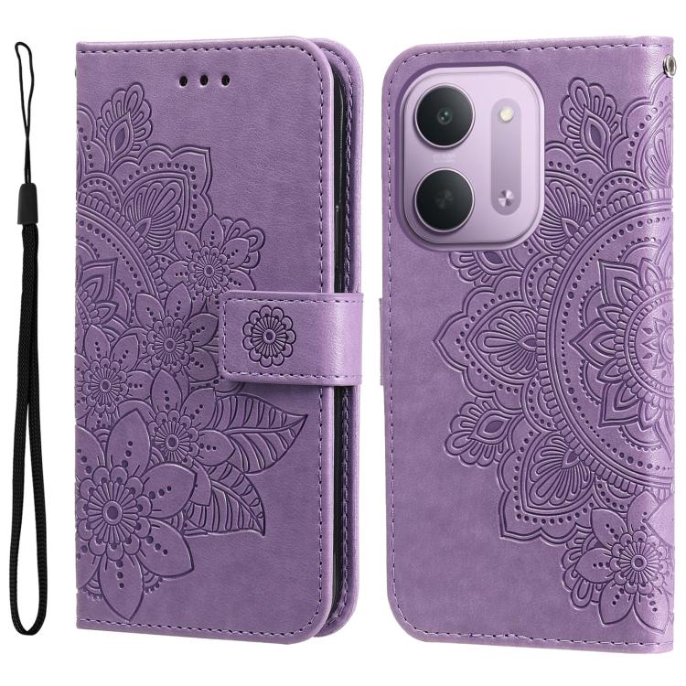 Seven-petal Flowers Embossing Leather Phone Case, For Redmi Note 17 5G / 4G Global 169.7mm, For Redmi 17C 5G, For Redmi Note 17 Pro+ 5G Global 163.4mm, For Redmi 17 5G / 4G Global 170mm, For Redmi K90 Max 5G / K90 Ultra 5G, For Redmi 15a 5G            ...