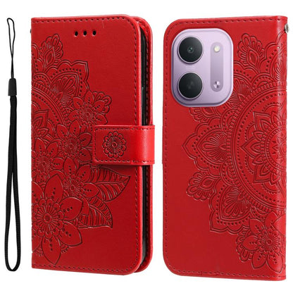 Seven-petal Flowers Embossing Leather Phone Case, For Redmi Note 17 5G / 4G Global 169.7mm, For Redmi 17C 5G, For Redmi Note 17 Pro+ 5G Global 163.4mm, For Redmi 17 5G / 4G Global 170mm, For Redmi K90 Max 5G / K90 Ultra 5G, For Redmi 15a 5G            ...
