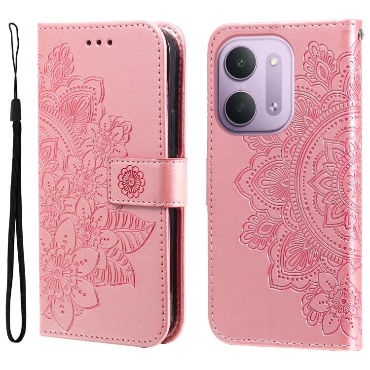 Seven-petal Flowers Embossing Leather Phone Case, For Redmi Note 17 5G / 4G Global 169.7mm, For Redmi 17C 5G, For Redmi Note 17 Pro+ 5G Global 163.4mm, For Redmi 17 5G / 4G Global 170mm, For Redmi K90 Max 5G / K90 Ultra 5G, For Redmi 15a 5G            ...