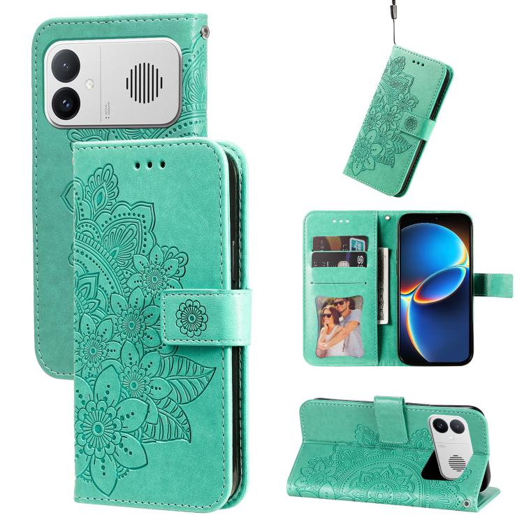 Seven-petal Flowers Embossing Leather Phone Case, For Redmi Note 17 5G / 4G Global 169.7mm, For Redmi 17C 5G, For Redmi Note 17 Pro+ 5G Global 163.4mm, For Redmi 17 5G / 4G Global 170mm, For Redmi K90 Max 5G / K90 Ultra 5G, For Redmi 15a 5G            ...