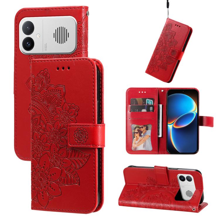 Seven-petal Flowers Embossing Leather Phone Case, For Redmi Note 17 5G / 4G Global 169.7mm, For Redmi 17C 5G, For Redmi Note 17 Pro+ 5G Global 163.4mm, For Redmi 17 5G / 4G Global 170mm, For Redmi K90 Max 5G / K90 Ultra 5G, For Redmi 15a 5G            ...