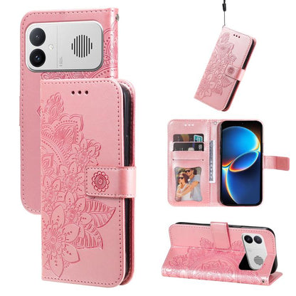 Seven-petal Flowers Embossing Leather Phone Case, For Redmi Note 17 5G / 4G Global 169.7mm, For Redmi 17C 5G, For Redmi Note 17 Pro+ 5G Global 163.4mm, For Redmi 17 5G / 4G Global 170mm, For Redmi K90 Max 5G / K90 Ultra 5G, For Redmi 15a 5G            ...