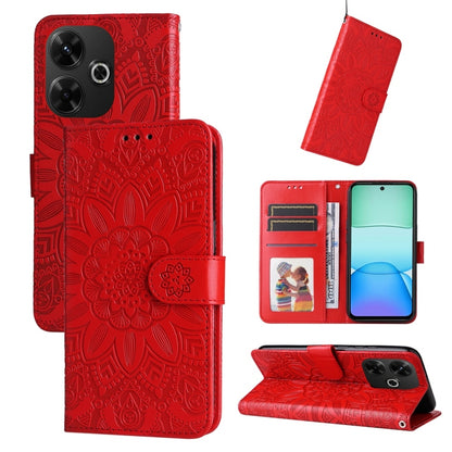 Embossed Sunflower Leather Phone Case, For Redmi Note 14 4G 163.25mm Global, For Redmi Note 14 5G, For Redmi Note 14 Pro 5G / Note 14 Pro+ 5G, For Redmi 14C 4G, For Redmi K70 Ultra, For Redmi 13 4G / Redmi Note 13R