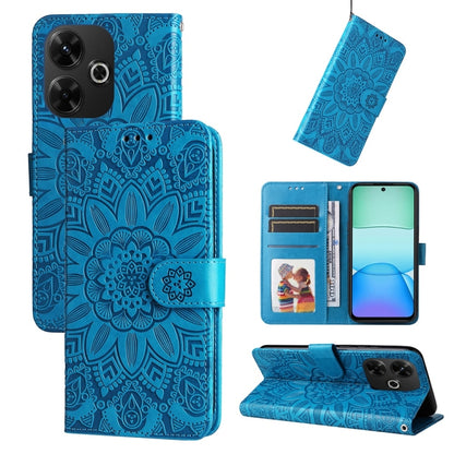 Embossed Sunflower Leather Phone Case, For Redmi Note 14 4G 163.25mm Global, For Redmi Note 14 5G, For Redmi Note 14 Pro 5G / Note 14 Pro+ 5G, For Redmi 14C 4G, For Redmi K70 Ultra, For Redmi 13 4G / Redmi Note 13R