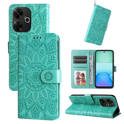 Embossed Sunflower Leather Phone Case, For Redmi Note 14 4G 163.25mm Global, For Redmi Note 14 5G, For Redmi Note 14 Pro 5G / Note 14 Pro+ 5G, For Redmi 14C 4G, For Redmi K70 Ultra, For Redmi 13 4G / Redmi Note 13R