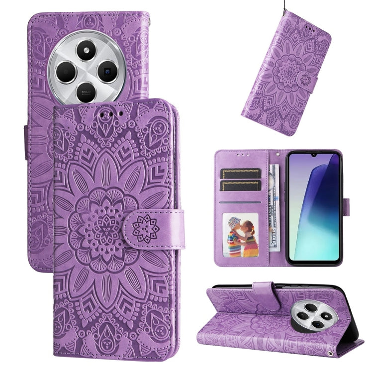 Embossed Sunflower Leather Phone Case, For Redmi Note 14 4G 163.25mm Global, For Redmi Note 14 5G, For Redmi Note 14 Pro 5G / Note 14 Pro+ 5G, For Redmi 14C 4G, For Redmi K70 Ultra, For Redmi 13 4G / Redmi Note 13R