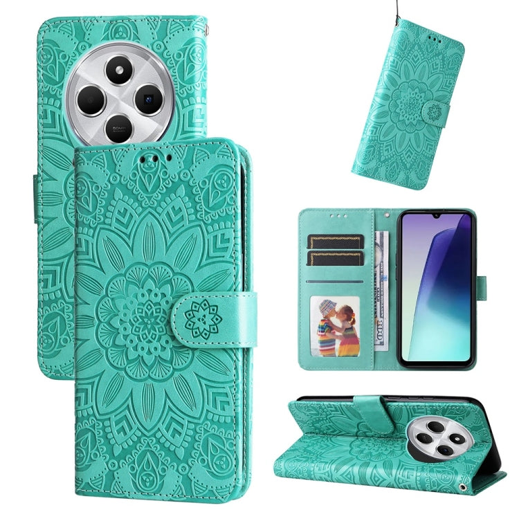 Embossed Sunflower Leather Phone Case, For Redmi Note 14 4G 163.25mm Global, For Redmi Note 14 5G, For Redmi Note 14 Pro 5G / Note 14 Pro+ 5G, For Redmi 14C 4G, For Redmi K70 Ultra, For Redmi 13 4G / Redmi Note 13R