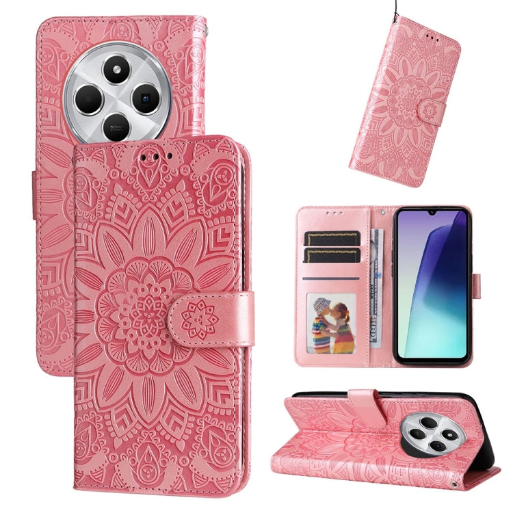 Embossed Sunflower Leather Phone Case, For Redmi Note 14 4G 163.25mm Global, For Redmi Note 14 5G, For Redmi Note 14 Pro 5G / Note 14 Pro+ 5G, For Redmi 14C 4G, For Redmi K70 Ultra, For Redmi 13 4G / Redmi Note 13R