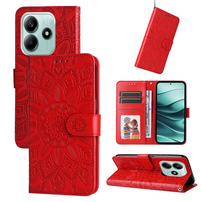 Embossed Sunflower Leather Phone Case, For Redmi Note 14 4G 163.25mm Global, For Redmi Note 14 5G, For Redmi Note 14 Pro 5G / Note 14 Pro+ 5G, For Redmi 14C 4G, For Redmi K70 Ultra, For Redmi 13 4G / Redmi Note 13R