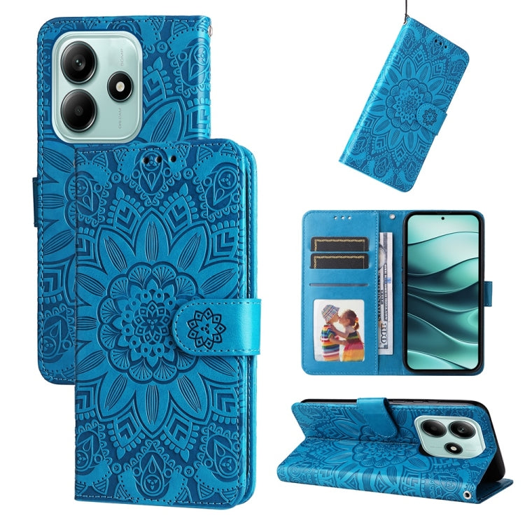 Embossed Sunflower Leather Phone Case, For Redmi Note 14 4G 163.25mm Global, For Redmi Note 14 5G, For Redmi Note 14 Pro 5G / Note 14 Pro+ 5G, For Redmi 14C 4G, For Redmi K70 Ultra, For Redmi 13 4G / Redmi Note 13R