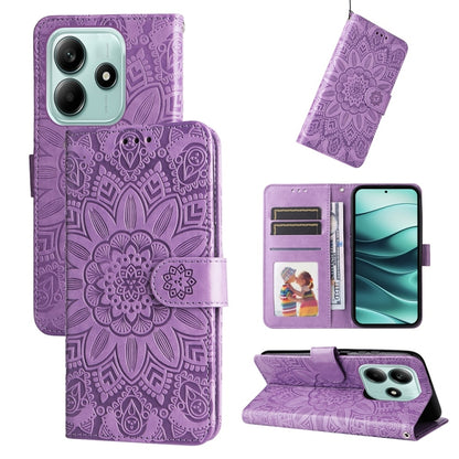 Embossed Sunflower Leather Phone Case, For Redmi Note 14 4G 163.25mm Global, For Redmi Note 14 5G, For Redmi Note 14 Pro 5G / Note 14 Pro+ 5G, For Redmi 14C 4G, For Redmi K70 Ultra, For Redmi 13 4G / Redmi Note 13R