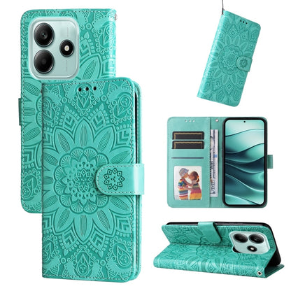 Embossed Sunflower Leather Phone Case, For Redmi Note 14 4G 163.25mm Global, For Redmi Note 14 5G, For Redmi Note 14 Pro 5G / Note 14 Pro+ 5G, For Redmi 14C 4G, For Redmi K70 Ultra, For Redmi 13 4G / Redmi Note 13R