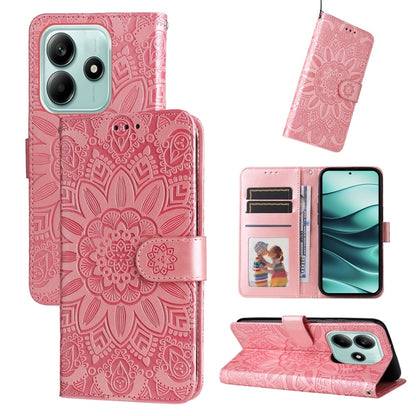 Embossed Sunflower Leather Phone Case, For Redmi Note 14 4G 163.25mm Global, For Redmi Note 14 5G, For Redmi Note 14 Pro 5G / Note 14 Pro+ 5G, For Redmi 14C 4G, For Redmi K70 Ultra, For Redmi 13 4G / Redmi Note 13R