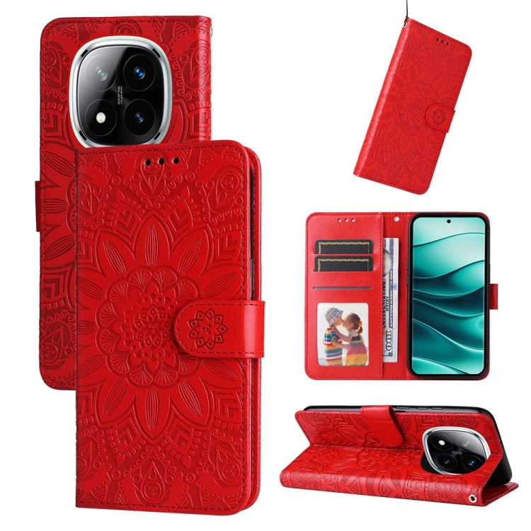 Embossed Sunflower Leather Phone Case, For Redmi Note 14 4G 163.25mm Global, For Redmi Note 14 5G, For Redmi Note 14 Pro 5G / Note 14 Pro+ 5G, For Redmi 14C 4G, For Redmi K70 Ultra, For Redmi 13 4G / Redmi Note 13R