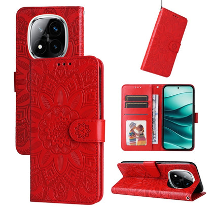 Embossed Sunflower Leather Phone Case, For Redmi Note 14 4G 163.25mm Global, For Redmi Note 14 5G, For Redmi Note 14 Pro 5G / Note 14 Pro+ 5G, For Redmi 14C 4G, For Redmi K70 Ultra, For Redmi 13 4G / Redmi Note 13R