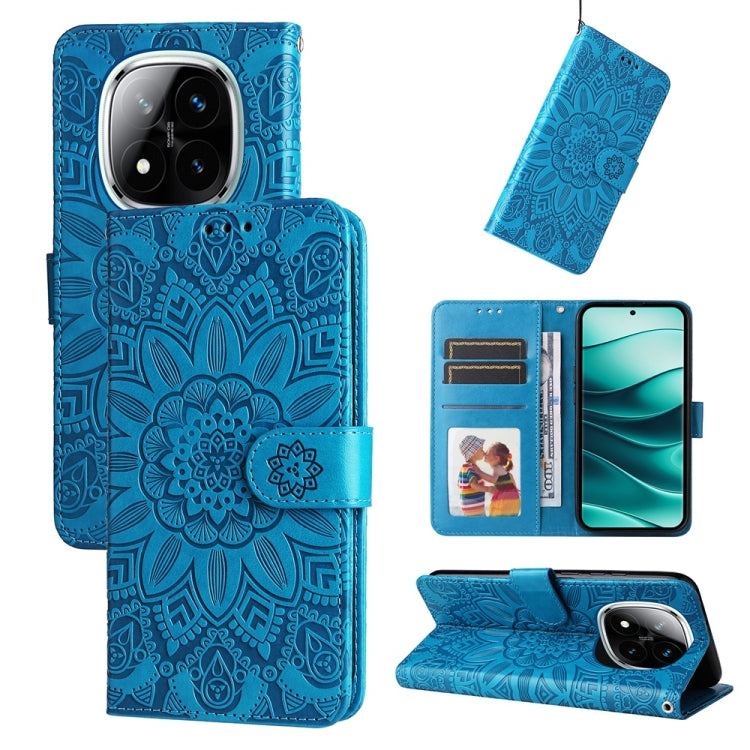 Embossed Sunflower Leather Phone Case, For Redmi Note 14 4G 163.25mm Global, For Redmi Note 14 5G, For Redmi Note 14 Pro 5G / Note 14 Pro+ 5G, For Redmi 14C 4G, For Redmi K70 Ultra, For Redmi 13 4G / Redmi Note 13R