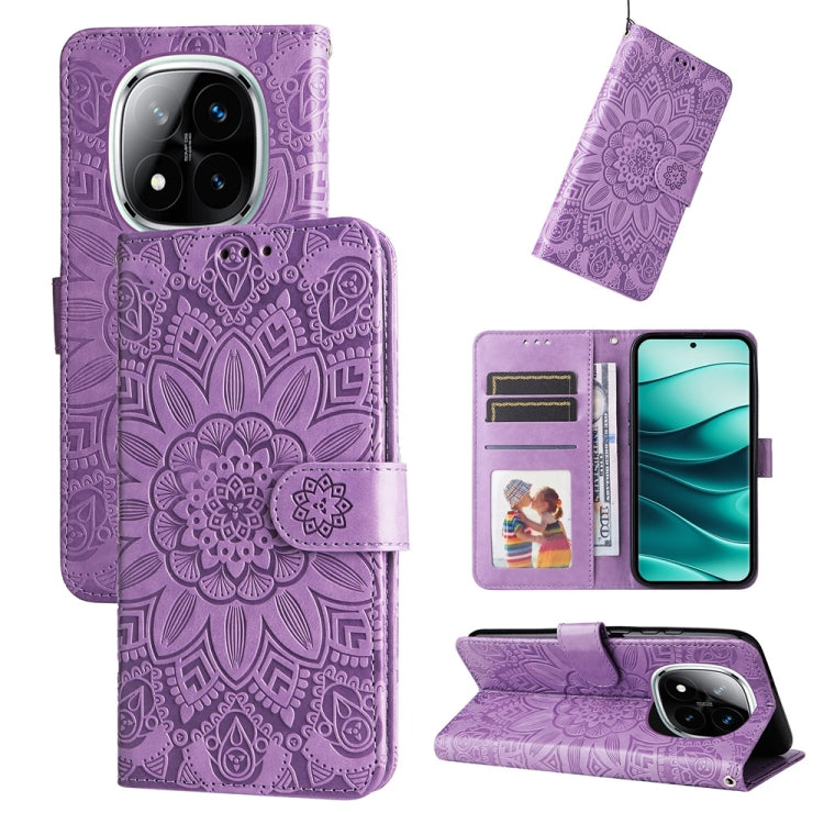 Embossed Sunflower Leather Phone Case, For Redmi Note 14 4G 163.25mm Global, For Redmi Note 14 5G, For Redmi Note 14 Pro 5G / Note 14 Pro+ 5G, For Redmi 14C 4G, For Redmi K70 Ultra, For Redmi 13 4G / Redmi Note 13R