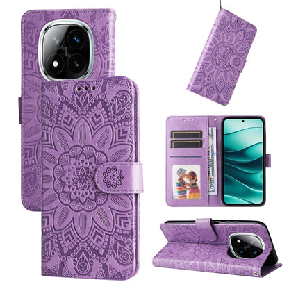 Embossed Sunflower Leather Phone Case, For Redmi Note 14 4G 163.25mm Global, For Redmi Note 14 5G, For Redmi Note 14 Pro 5G / Note 14 Pro+ 5G, For Redmi 14C 4G, For Redmi K70 Ultra, For Redmi 13 4G / Redmi Note 13R