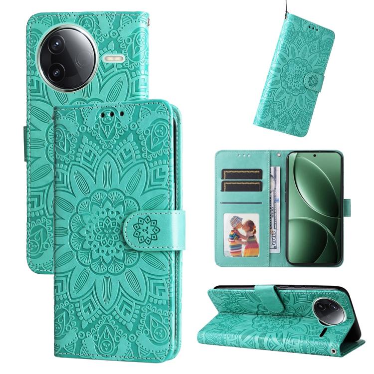 Embossed Sunflower Leather Phone Case, For Redmi Turbo 4 / Xiaomi Poco X7 Pro, For Redmi K80 Pro, For Redmi K80, For Redmi Note 14 4G 163.25mm Global, For Redmi Note 14 5G, For Redmi Note 14 Pro 5G / Note 14 Pro+ 5G, For Redmi 14C 4G, For Redmi K70 Ult...