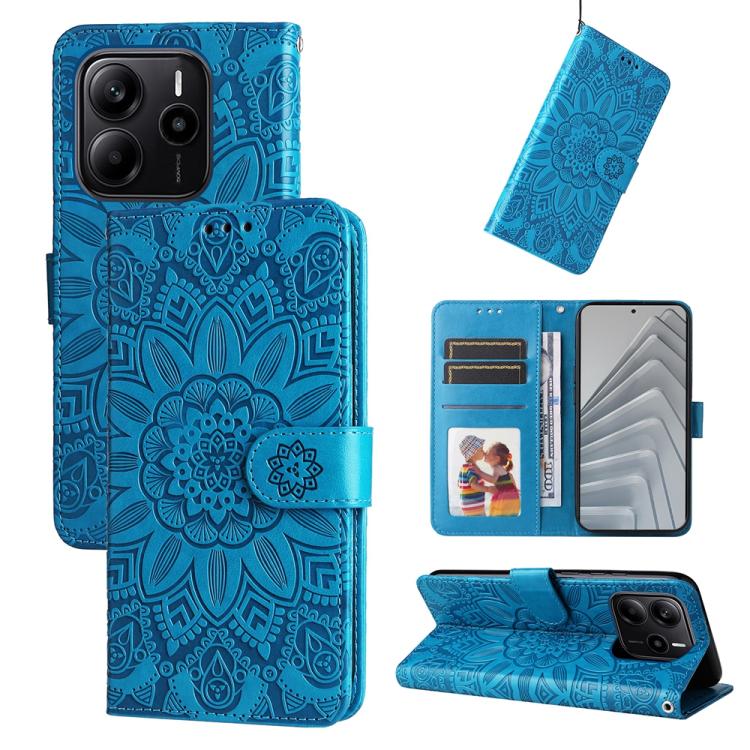 Embossed Sunflower Leather Phone Case, For Redmi Turbo 4 / Xiaomi Poco X7 Pro, For Redmi K80 Pro, For Redmi K80, For Redmi Note 14 4G 163.25mm Global, For Redmi Note 14 5G, For Redmi Note 14 Pro 5G / Note 14 Pro+ 5G, For Redmi 14C 4G, For Redmi K70 Ult...