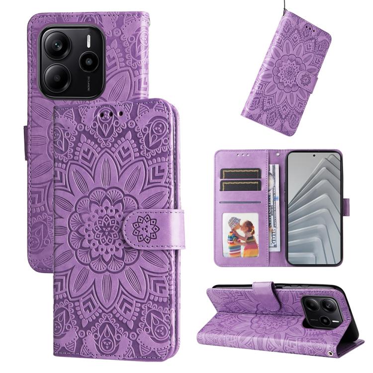 Embossed Sunflower Leather Phone Case, For Redmi Turbo 4 / Xiaomi Poco X7 Pro, For Redmi K80 Pro, For Redmi K80, For Redmi Note 14 4G 163.25mm Global, For Redmi Note 14 5G, For Redmi Note 14 Pro 5G / Note 14 Pro+ 5G, For Redmi 14C 4G, For Redmi K70 Ult...