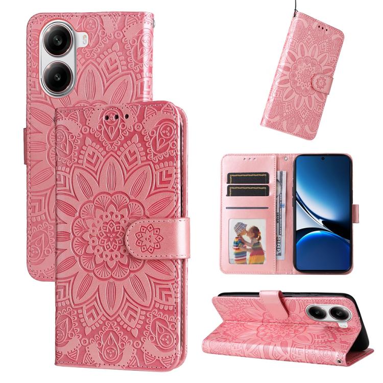 Embossed Sunflower Leather Phone Case, For Redmi Turbo 4 / Xiaomi Poco X7 Pro, For Redmi K80 Pro, For Redmi K80, For Redmi Note 14 4G 163.25mm Global, For Redmi Note 14 5G, For Redmi Note 14 Pro 5G / Note 14 Pro+ 5G, For Redmi 14C 4G, For Redmi K70 Ult...