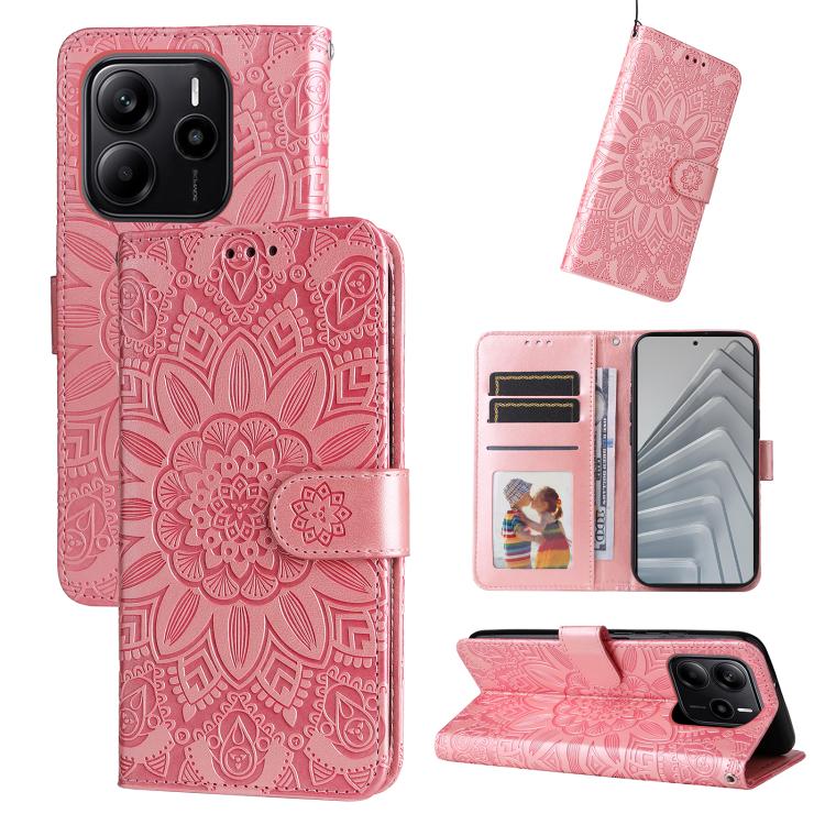 Embossed Sunflower Leather Phone Case, For Redmi 15a 5G, For Redmi Turbo 5 Max 5G / Poco X8 Pro Max 5G, For Redmi Turbo 5 5G / Poco X8 Pro 5G, For Redmi Note 15 Pro+ 5G 163.3mm / Poco M8 Pro 5G, For Redmi Note 15 4G / 5G Global 164mm / Poco M8 5G      ...