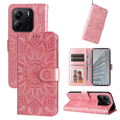 Embossed Sunflower Leather Phone Case, For Redmi 15a 5G, For Redmi Turbo 5 Max 5G / Poco X8 Pro Max 5G, For Redmi Turbo 5 5G / Poco X8 Pro 5G, For Redmi Note 15 Pro+ 5G 163.3mm / Poco M8 Pro 5G, For Redmi Note 15 4G / 5G Global 164mm / Poco M8 5G      ...