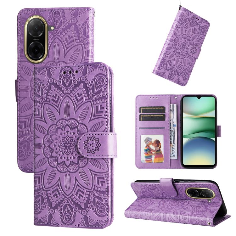 Embossed Sunflower Leather Phone Case, For Redmi 15a 5G, For Redmi Turbo 5 Max 5G / Poco X8 Pro Max 5G, For Redmi Turbo 5 5G / Poco X8 Pro 5G, For Redmi Note 15 Pro+ 5G 163.3mm / Poco M8 Pro 5G, For Redmi Note 15 4G / 5G Global 164mm / Poco M8 5G      ...