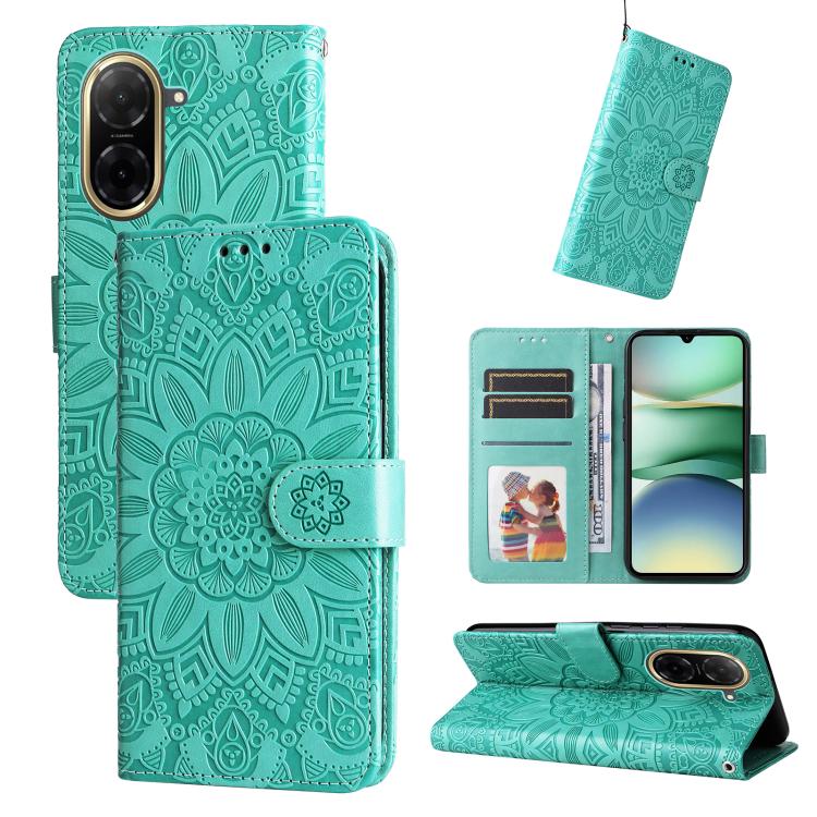 Embossed Sunflower Leather Phone Case, For Redmi 15a 5G, For Redmi Turbo 5 Max 5G / Poco X8 Pro Max 5G, For Redmi Turbo 5 5G / Poco X8 Pro 5G, For Redmi Note 15 Pro+ 5G 163.3mm / Poco M8 Pro 5G, For Redmi Note 15 4G / 5G Global 164mm / Poco M8 5G      ...
