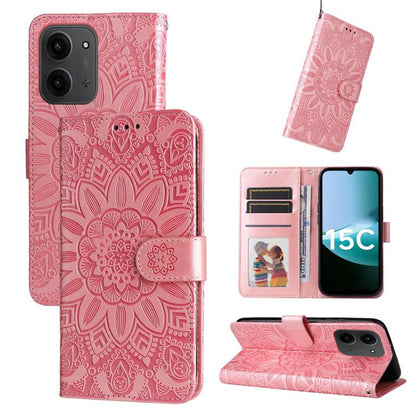 Embossed Sunflower Leather Phone Case, For Redmi 15a 5G, For Redmi Turbo 5 Max 5G / Poco X8 Pro Max 5G, For Redmi Turbo 5 5G / Poco X8 Pro 5G, For Redmi Note 15 Pro+ 5G 163.3mm / Poco M8 Pro 5G, For Redmi Note 15 4G / 5G Global 164mm / Poco M8 5G      ...