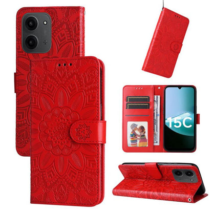 Embossed Sunflower Leather Phone Case, For Redmi 15a 5G, For Redmi Turbo 5 Max 5G / Poco X8 Pro Max 5G, For Redmi Turbo 5 5G / Poco X8 Pro 5G, For Redmi Note 15 Pro+ 5G 163.3mm / Poco M8 Pro 5G, For Redmi Note 15 4G / 5G Global 164mm / Poco M8 5G      ...