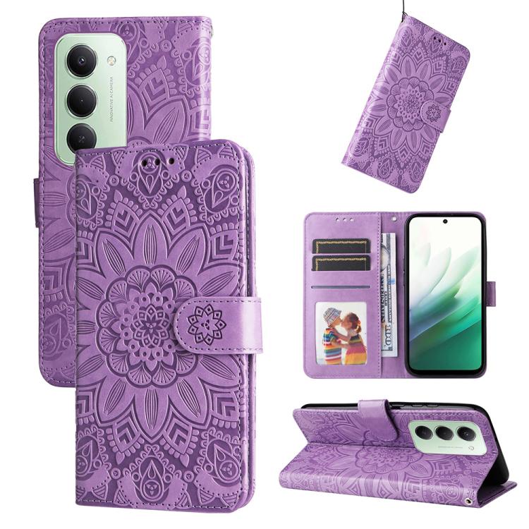 Embossed Sunflower Leather Phone Case, For Redmi 15a 5G, For Redmi Turbo 5 Max 5G / Poco X8 Pro Max 5G, For Redmi Turbo 5 5G / Poco X8 Pro 5G, For Redmi Note 15 Pro+ 5G 163.3mm / Poco M8 Pro 5G, For Redmi Note 15 4G / 5G Global 164mm / Poco M8 5G      ...