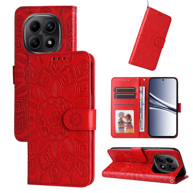 Embossed Sunflower Leather Phone Case, For Redmi 15a 5G, For Redmi Turbo 5 Max 5G / Poco X8 Pro Max 5G, For Redmi Turbo 5 5G / Poco X8 Pro 5G, For Redmi Note 15 Pro+ 5G 163.3mm / Poco M8 Pro 5G, For Redmi Note 15 4G / 5G Global 164mm / Poco M8 5G      ...