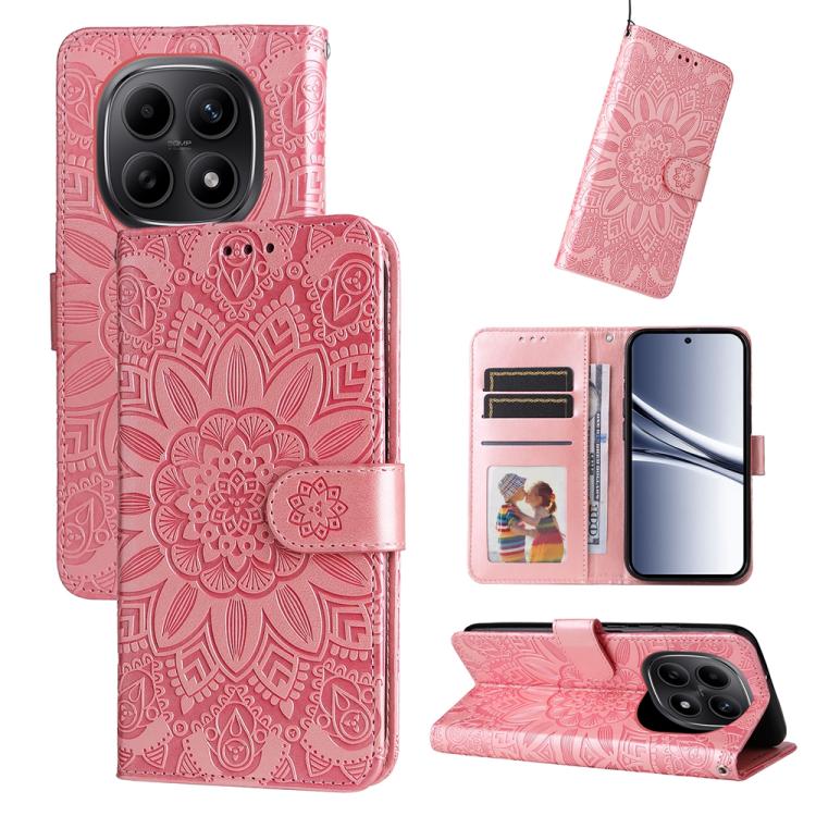 Embossed Sunflower Leather Phone Case, For Redmi 15a 5G, For Redmi Turbo 5 Max 5G / Poco X8 Pro Max 5G, For Redmi Turbo 5 5G / Poco X8 Pro 5G, For Redmi Note 15 Pro+ 5G 163.3mm / Poco M8 Pro 5G, For Redmi Note 15 4G / 5G Global 164mm / Poco M8 5G      ...