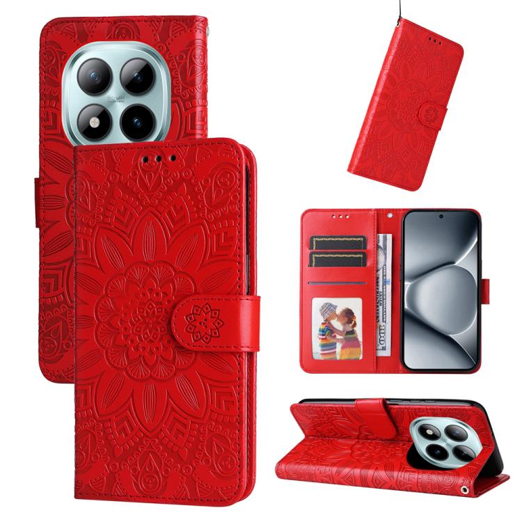 Embossed Sunflower Leather Phone Case, For Redmi 15a 5G, For Redmi Turbo 5 Max 5G / Poco X8 Pro Max 5G, For Redmi Turbo 5 5G / Poco X8 Pro 5G, For Redmi Note 15 Pro+ 5G 163.3mm / Poco M8 Pro 5G, For Redmi Note 15 4G / 5G Global 164mm / Poco M8 5G      ...